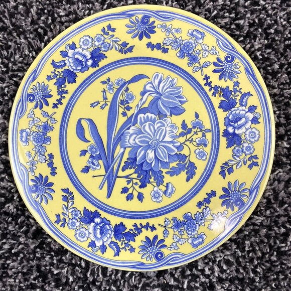 Vintage SPODE Blue Room Yellow Hanging Trivet 6.75" #L0407 Set of 2 Rare - Picture 5 of 9